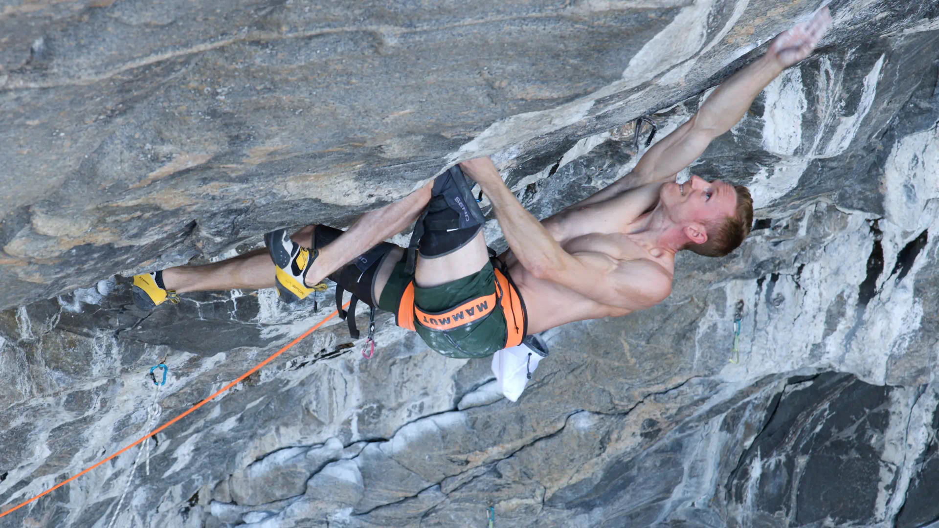 Jakob Schubert climbing the B.I.G. in Flatanger, Norway