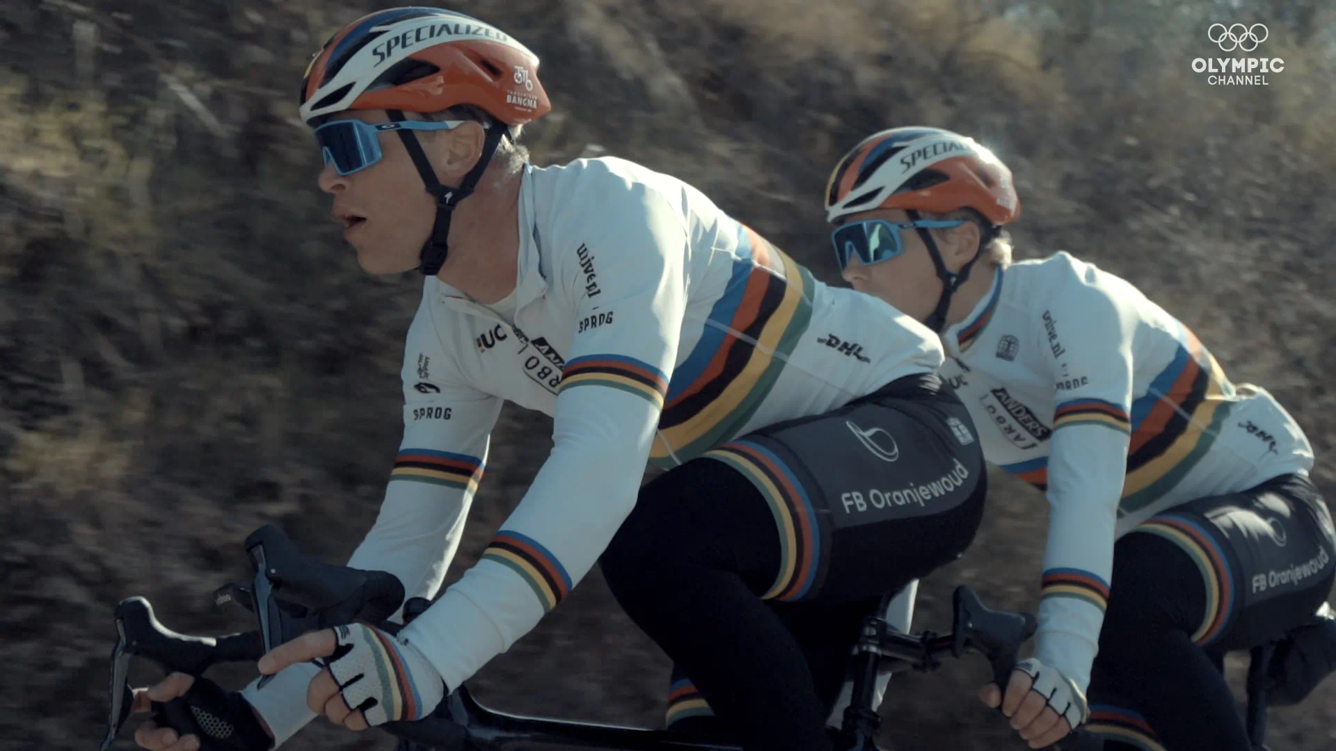 World Champions Patrick Bos and Tristan Bangma cycling in tandem
